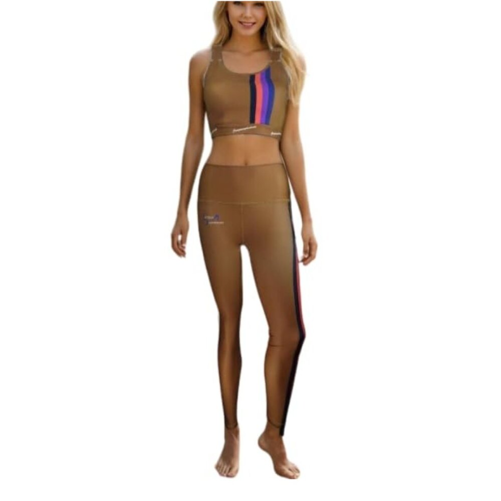 Campussophisticate Women's High Waist Performance Leggings - (Gold)